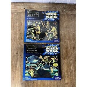 Vintage Star Wars Episode I 1 Illuminations Action Wall Scenes Set Of 2
